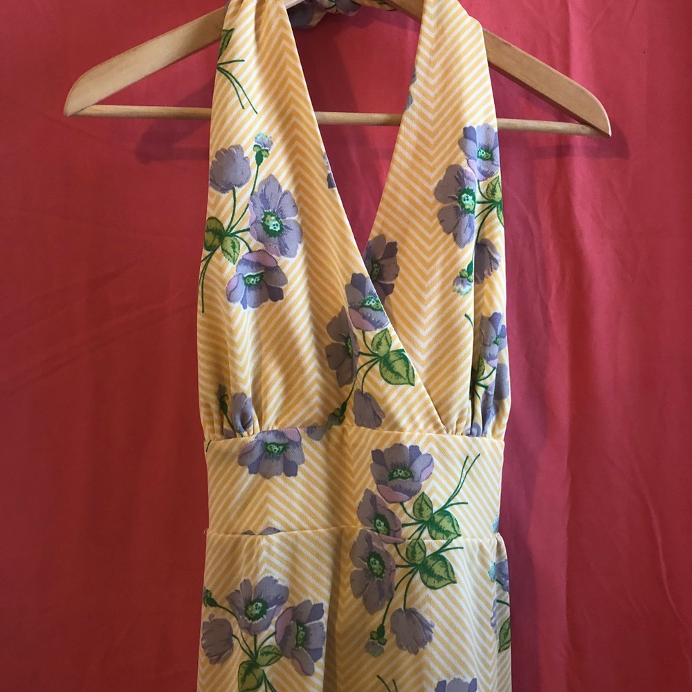 Vintage 60s / 70s lemon delight maxi dress Medium